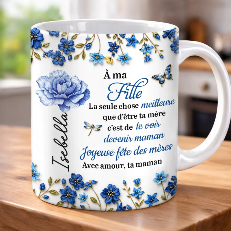 Mug Personnalisé À Effet Imprimé 3D Gonflé –  Cadeau Fête Des Mères pour Fille – C'est La Meilleure Chose