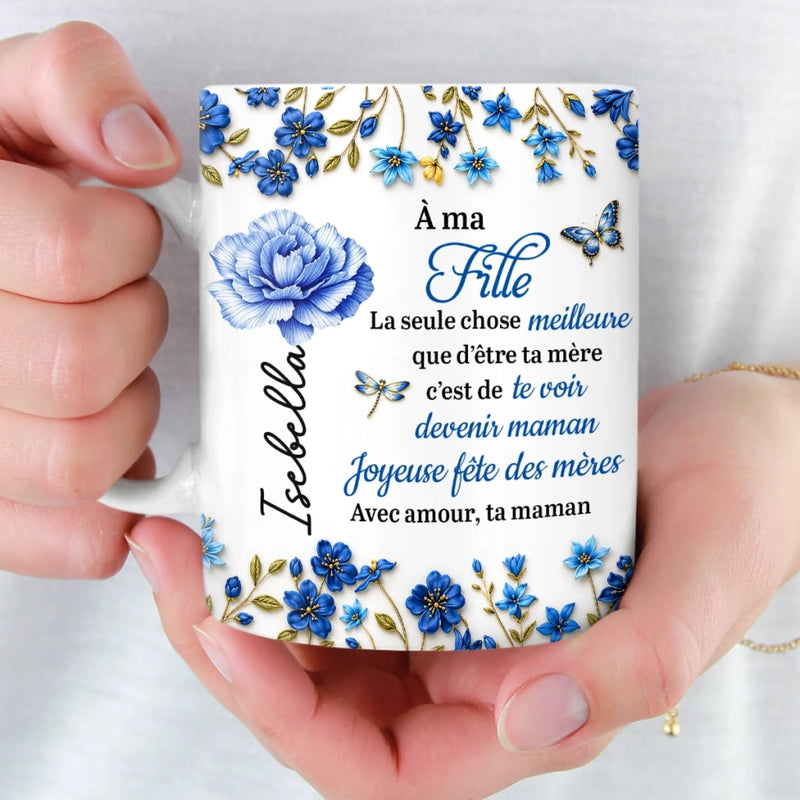 Mug Personnalisé À Effet Imprimé 3D Gonflé –  Cadeau Fête Des Mères pour Fille – C'est La Meilleure Chose