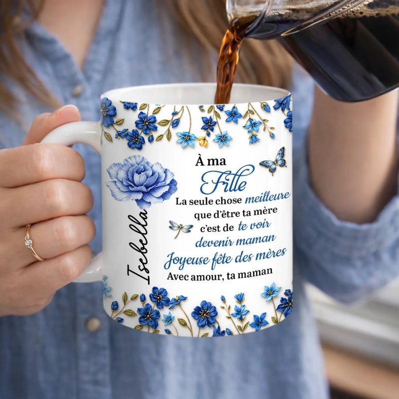 Mug Personnalisé À Effet Imprimé 3D Gonflé –  Cadeau Fête Des Mères pour Fille – C'est La Meilleure Chose