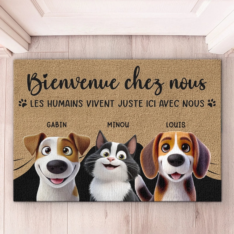 Paillasson Personnalisé – Cadeau Pour Propriétaires D’Animaux, Amoureux des Animaux – Bienvenue Chez Moi