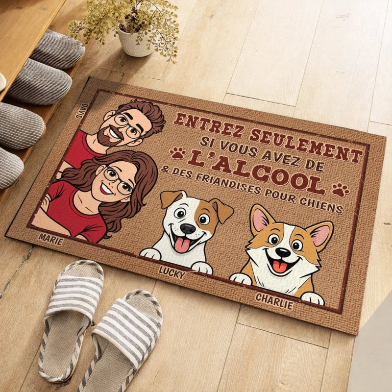Paillasson Personnalisé – Cadeau Pour Propriétaires D’Animaux, Amoureux des Animaux – Entrée Avec Alcool Seulement