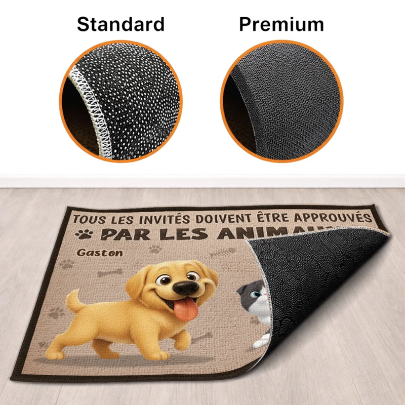Paillasson Personnalisé – Cadeau Pour Propriétaires D’Animaux, Amoureux des Animaux – L’animal Approuve Les Invités
