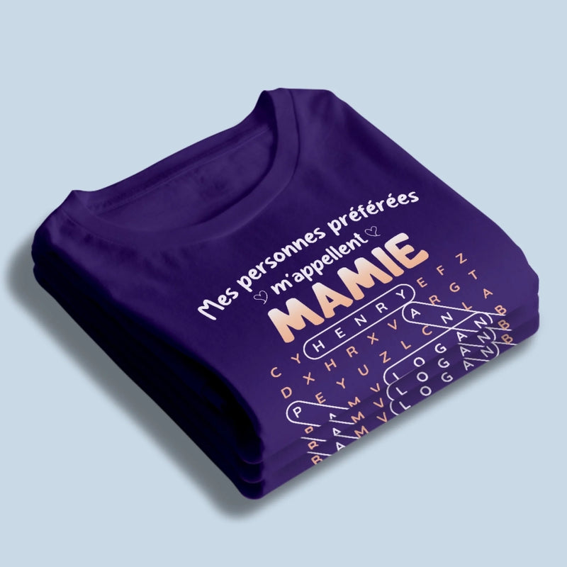 T-shirt Unisexe, T-shirt Premium, Hoodie Personnalisé – Cadeau Pour Maman, Mamie - Mes Personnes Préférées