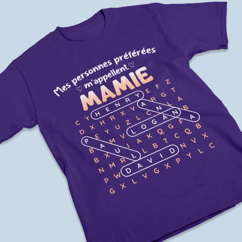 T-shirt Unisexe, T-shirt Premium, Hoodie Personnalisé – Cadeau Pour Maman, Mamie - Mes Personnes Préférées