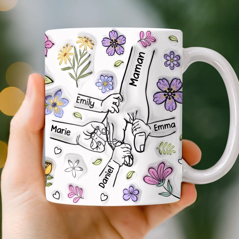 Mug Personnalisé À Effet Imprimé 3D Gonflé –  Cadeau Fête Des Mères pour Maman – Maman Attend Ses Enfants