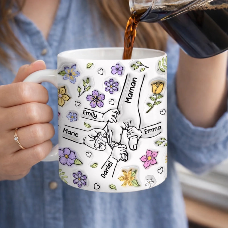 Mug Personnalisé À Effet Imprimé 3D Gonflé –  Cadeau Fête Des Mères pour Maman – Maman Attend Ses Enfants