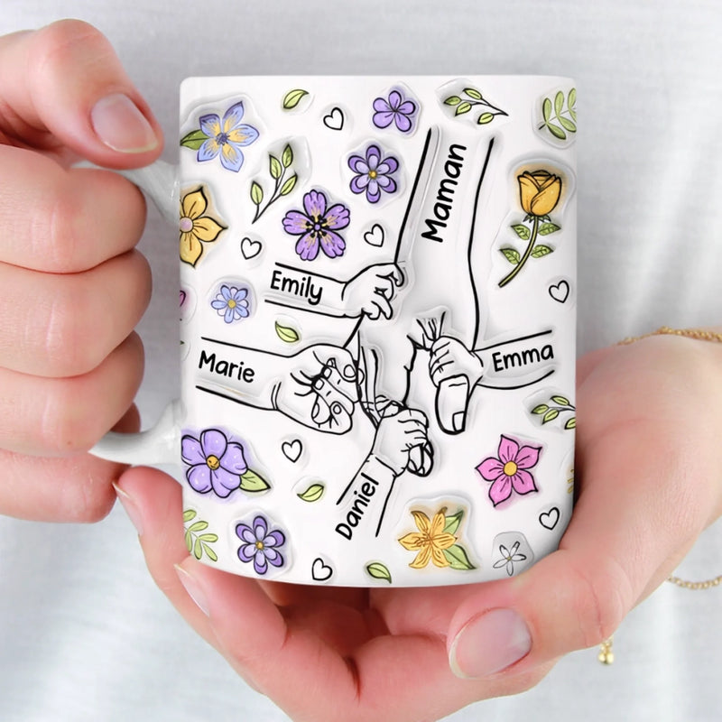 Mug Personnalisé À Effet Imprimé 3D Gonflé –  Cadeau Fête Des Mères pour Maman – Maman Attend Ses Enfants