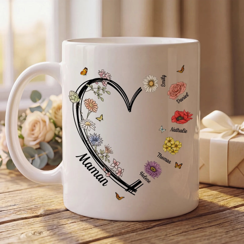Tasse Personnalisée –  Cadeau Fête Des Mères Pour Maman – Maman T’attend Ici