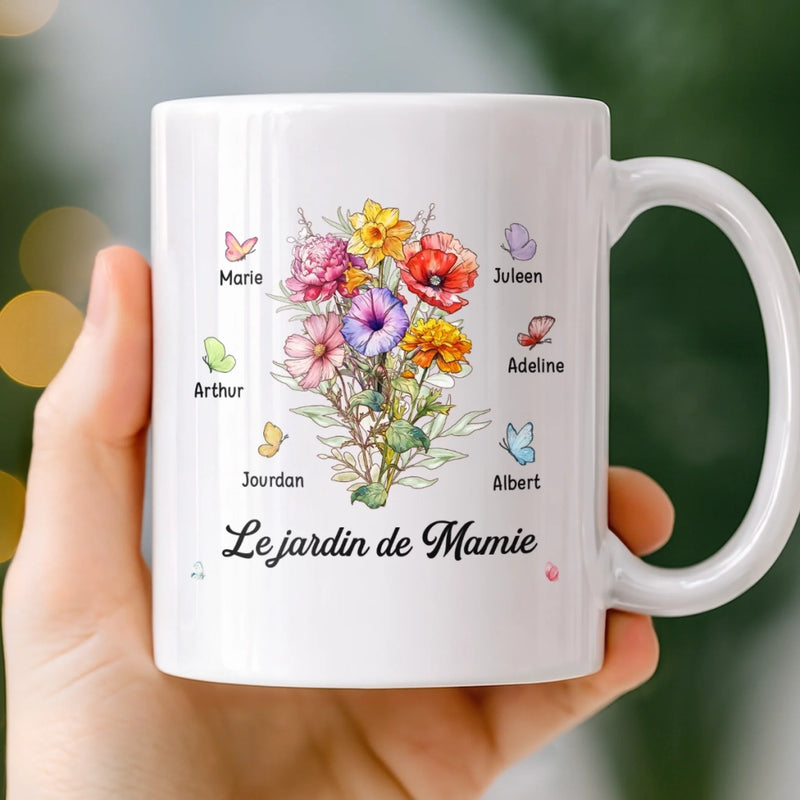 Tasse Personnalisée –  Cadeau Fête Des Mères Pour Maman, Mamie – Dans le jardin de Mamie