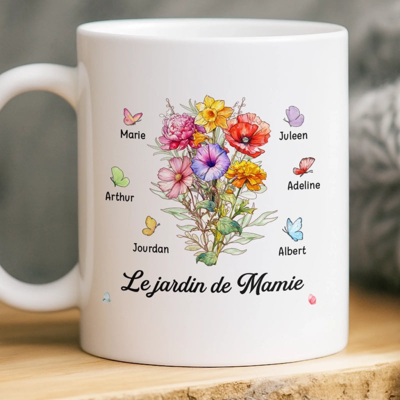 Tasse Personnalisée –  Cadeau Fête Des Mères Pour Maman, Mamie – Dans le jardin de Mamie