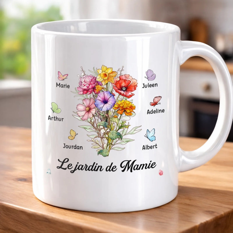 Tasse Personnalisée –  Cadeau Fête Des Mères Pour Maman, Mamie – Dans le jardin de Mamie