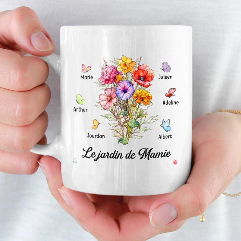 Tasse Personnalisée –  Cadeau Fête Des Mères Pour Maman, Mamie – Dans le jardin de Mamie