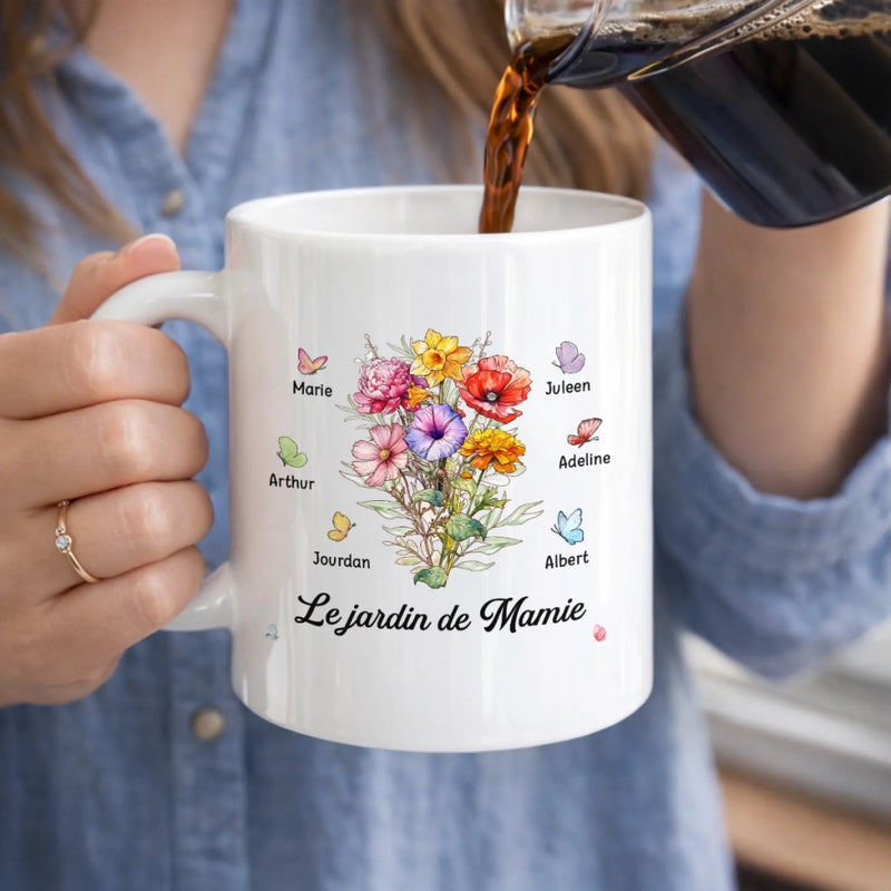 Tasse Personnalisée –  Cadeau Fête Des Mères Pour Maman, Mamie – Dans le jardin de Mamie