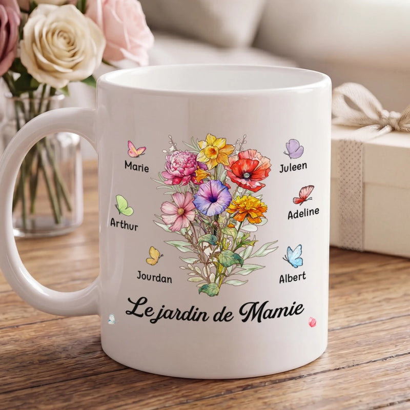 Tasse Personnalisée –  Cadeau Fête Des Mères Pour Maman, Mamie – Dans le jardin de Mamie