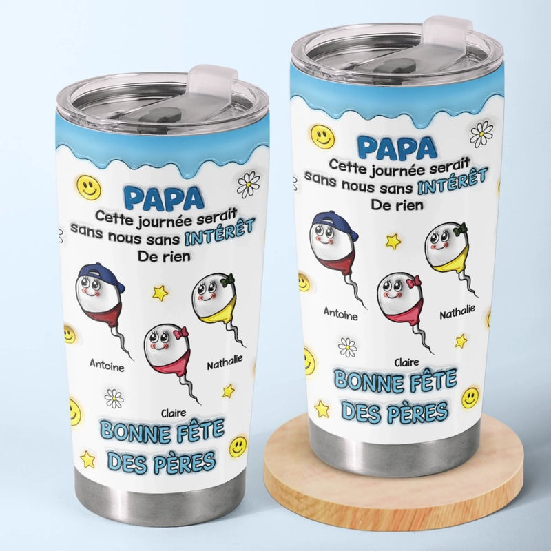 Gobelet Isotherme Personnalisé – Cadeau Fête des Pères Pour Papa – Sans Nous, Sans Intérêt