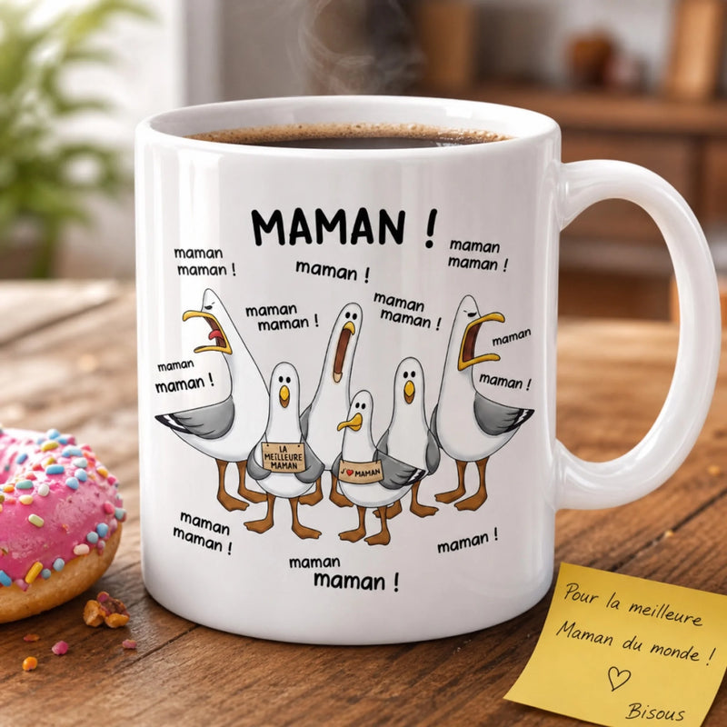 Tasse Personnalisée – Cadeau Fête Des Mères Pour Maman – Volée De Canards Sauvages