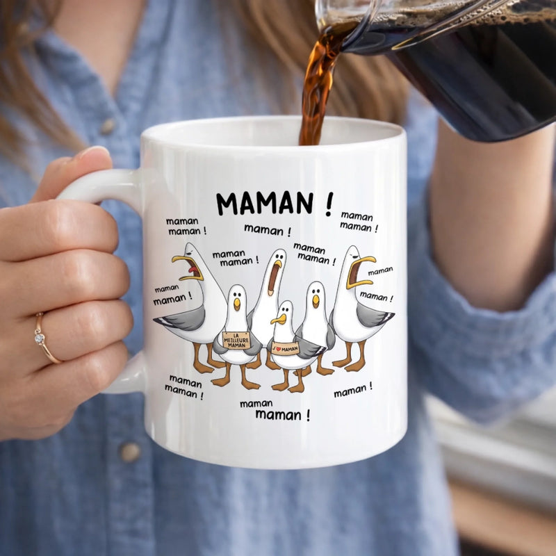 Tasse Personnalisée – Cadeau Fête Des Mères Pour Maman – Volée De Canards Sauvages