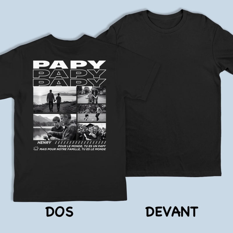 T-Shirt Imprimé Au Dos Personnalisé Photo – Cadeau Pour Papa, Papi – Tu Es Tout Pour Moi