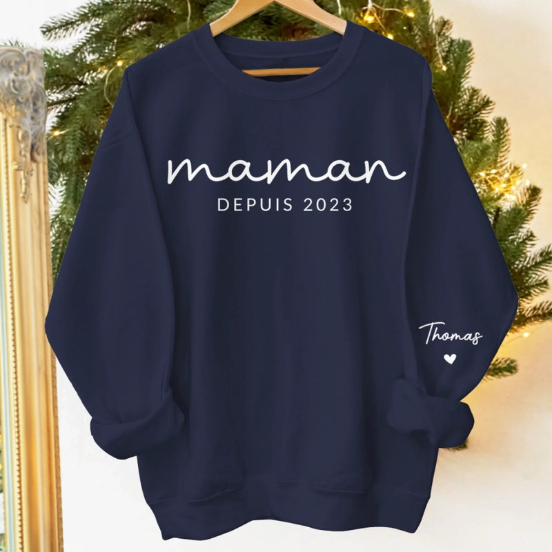 Sweatshirt Ou Hoodie Unisexe Personnalisé Avec Design Sur La Manche - Cadeaux Pour Maman, Grand-Mère - Ma Plus Belle Personne
