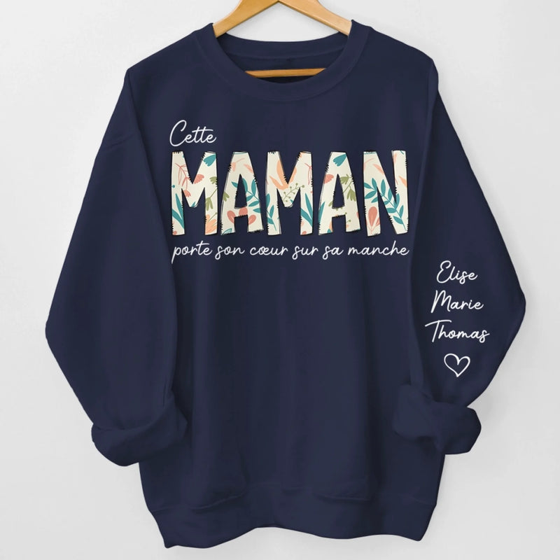 Sweatshirt Ou Hoodie Unisexe Personnalisé Avec Design Sur La Manche - Cadeaux Pour Maman, Grand-Mère - Cette Maman Aime Sans Limites