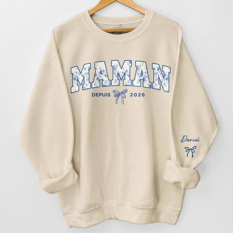 Sweatshirt Ou Hoodie Unisexe Personnalisé Avec Design Sur La Manche - Cadeaux Pour Maman, Grand-Mère - Maman Réchauffe Tous Nos Cœurs