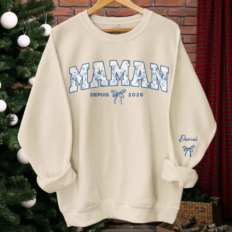 Sweatshirt Ou Hoodie Unisexe Personnalisé Avec Design Sur La Manche - Cadeaux Pour Maman, Grand-Mère - Maman Réchauffe Tous Nos Cœurs