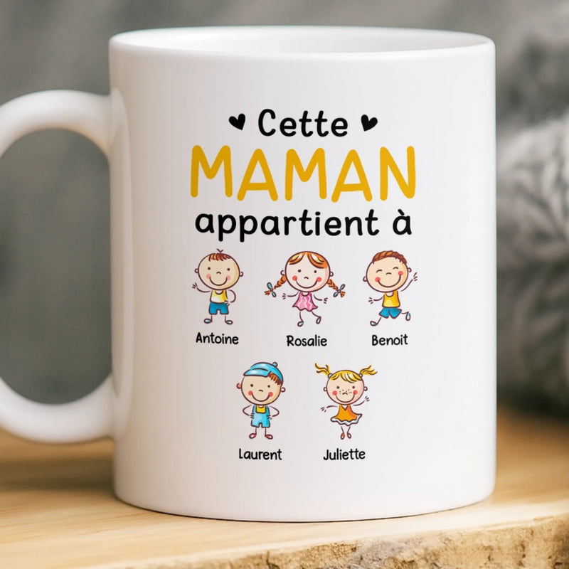 Tasse Personnalisée – Cadeau Fête Des Mères Pour Maman – Enfants Malicieux