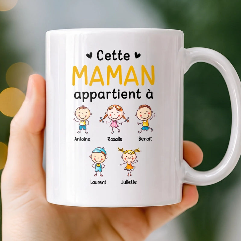 Tasse Personnalisée – Cadeau Fête Des Mères Pour Maman – Enfants Malicieux