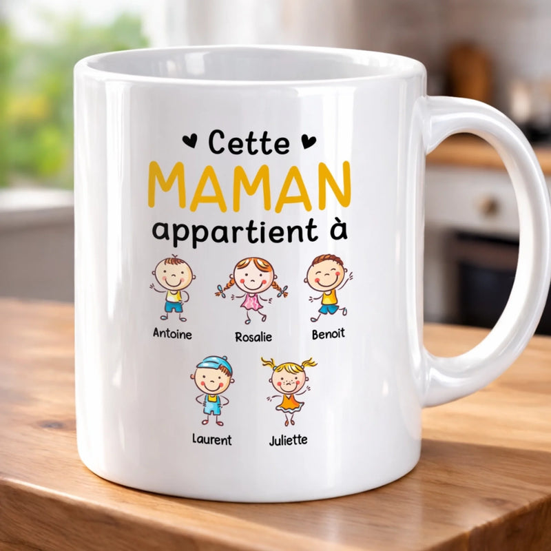 Tasse Personnalisée – Cadeau Fête Des Mères Pour Maman – Enfants Malicieux