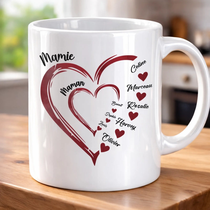 Tasse Personnalisée – Cadeau Fête Des Mères Pour Maman, Mamie – L'amour Des Anges