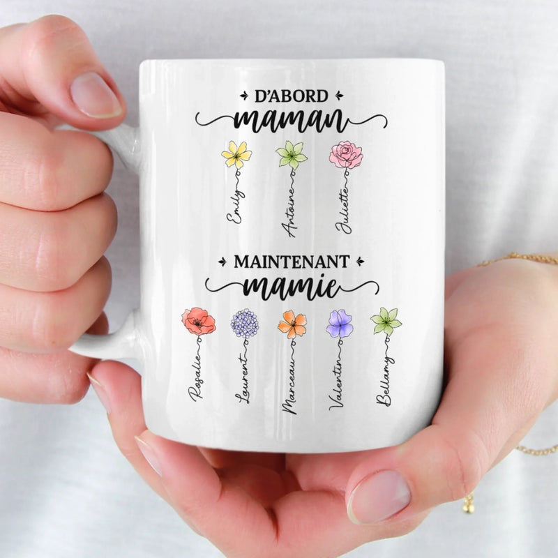 Tasse Personnalisée – Cadeau Pour Maman, Mamie – Nos Petites Fleurs