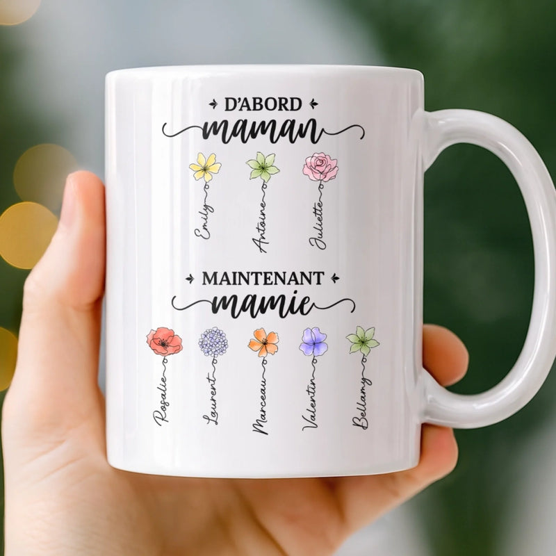 Tasse Personnalisée – Cadeau Pour Maman, Mamie – Nos Petites Fleurs