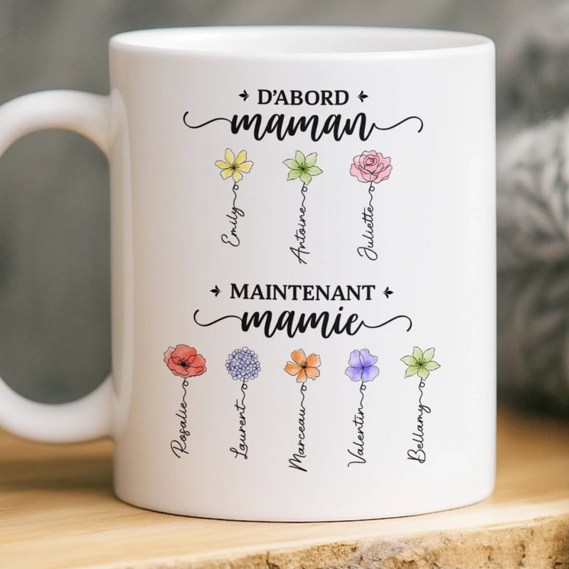 Tasse Personnalisée – Cadeau Pour Maman, Mamie – Nos Petites Fleurs