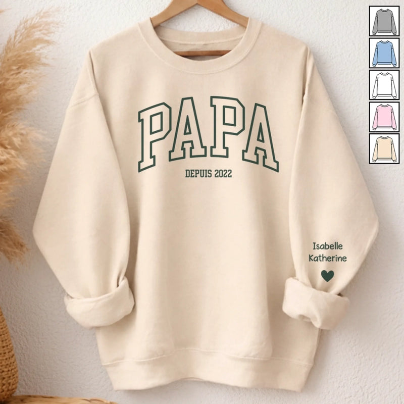 Sweatshirt Ou Hoodie Unisexe Personnalisé Avec Design Sur La Manche - Cadeaux Pour Papa, Grand-Père - Tu Comptes Pour Moi