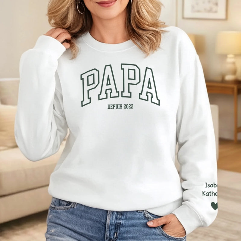 Sweatshirt Ou Hoodie Unisexe Personnalisé Avec Design Sur La Manche - Cadeaux Pour Papa, Grand-Père - Tu Comptes Pour Moi