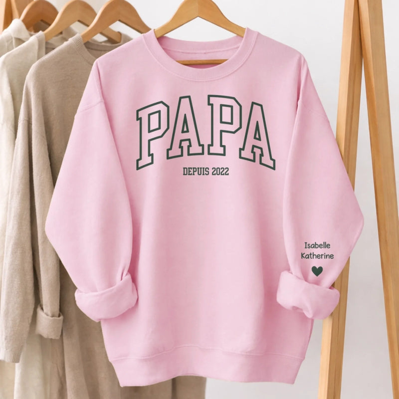Sweatshirt Ou Hoodie Unisexe Personnalisé Avec Design Sur La Manche - Cadeaux Pour Papa, Grand-Père - Tu Comptes Pour Moi