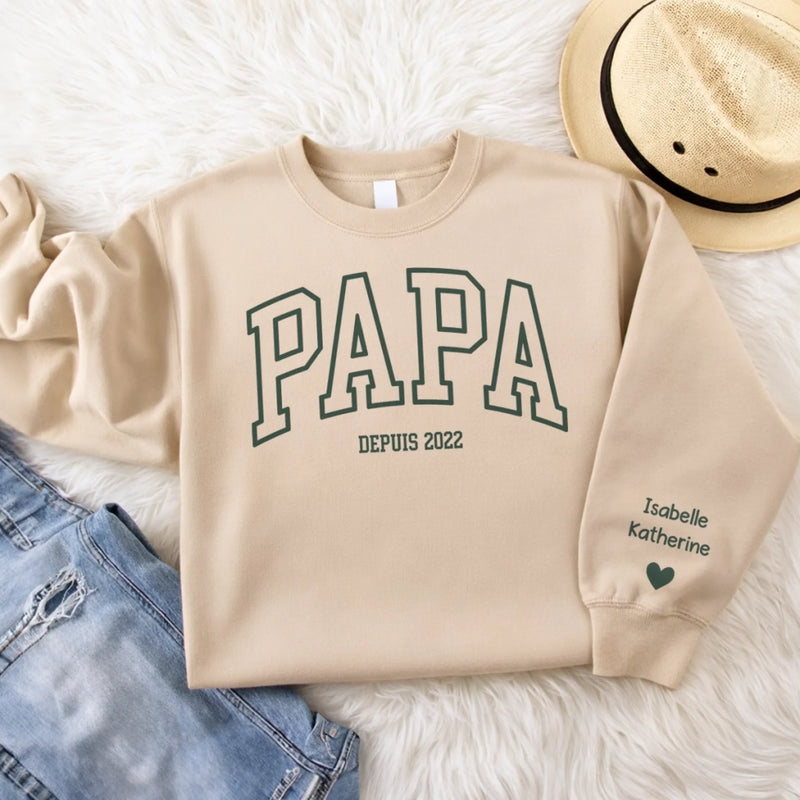Sweatshirt Ou Hoodie Unisexe Personnalisé Avec Design Sur La Manche - Cadeaux Pour Papa, Grand-Père - Tu Comptes Pour Moi
