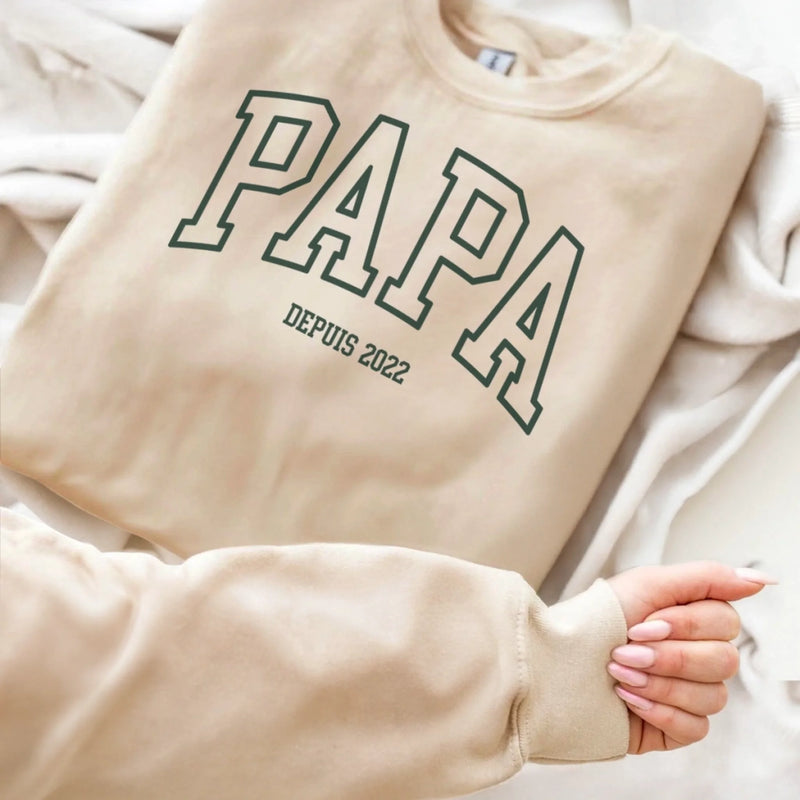 Sweatshirt Ou Hoodie Unisexe Personnalisé Avec Design Sur La Manche - Cadeaux Pour Papa, Grand-Père - Tu Comptes Pour Moi