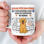 Tasse Personnalisée – Cadeau pour Papa de Chien – Merci de supporter
