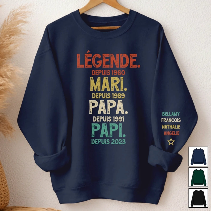 Sweatshirt Ou Hoodie Unisexe Personnalisé Avec Design Sur La Manche - Cadeaux Pour Papa, Grand-Père - Mon Cœur T’appartient