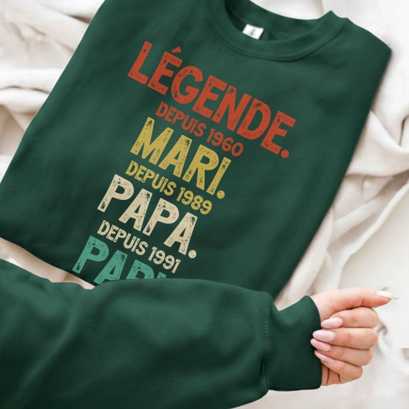 Sweatshirt Ou Hoodie Unisexe Personnalisé Avec Design Sur La Manche - Cadeaux Pour Papa, Grand-Père - Mon Cœur T’appartient