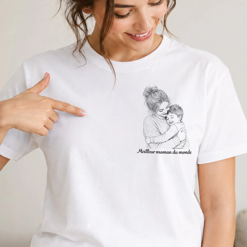 T-shirt Unisexe, Hoodie  Personnalisé avec Photo – Cadeau Pour Papa, Maman – Meilleure maman du monde