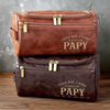 Trousse de toilette en cuir gravée personnalisée – Cadeau pour Papy, Papa – Un papa fort