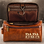 Trousse de toilette en cuir gravée personnalisée – Cadeau pour Papy, Papa – Le meilleur papa