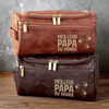 Trousse de toilette en cuir gravée personnalisée – Cadeau pour Papy, Papa – Légende pour toujours