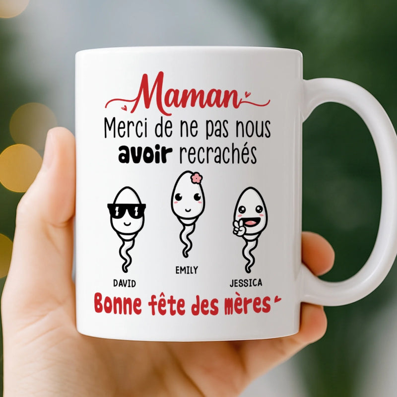 Mug Personnalisé –  Cadeau Fête des Mères – Cadeau Humoristiques pour Maman – Merci De M’avoir Gardé