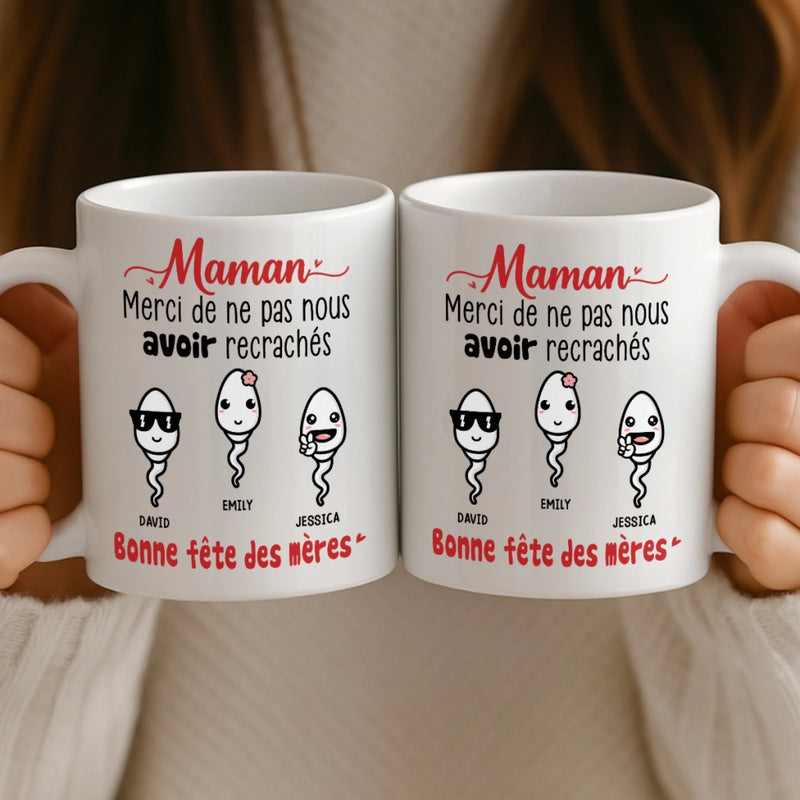 Mug Personnalisé –  Cadeau Fête des Mères – Cadeau Humoristiques pour Maman – Merci De M’avoir Gardé