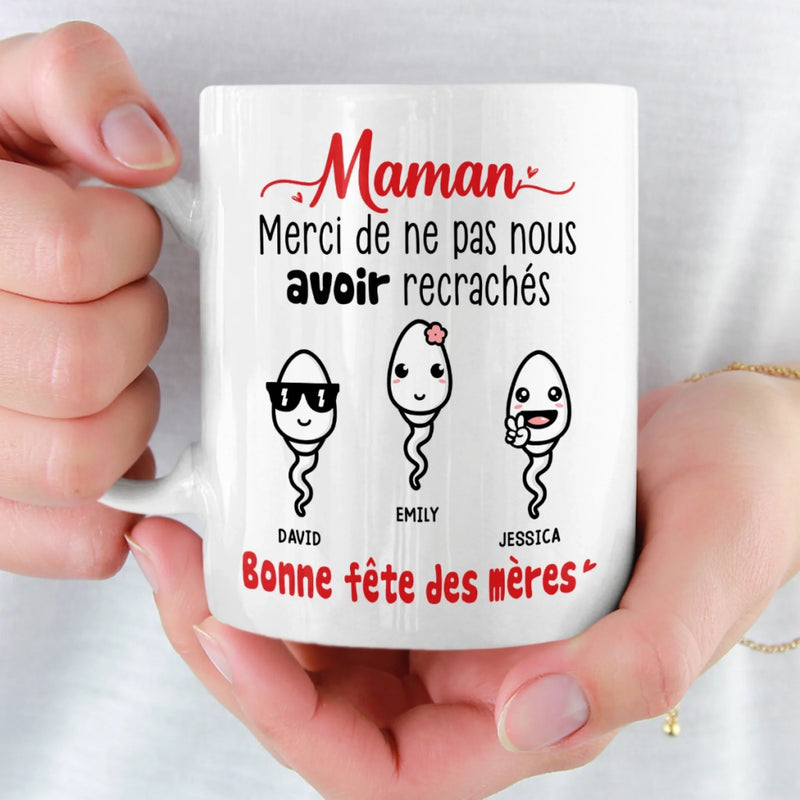 Mug Personnalisé –  Cadeau Fête des Mères – Cadeau Humoristiques pour Maman – Merci De M’avoir Gardé