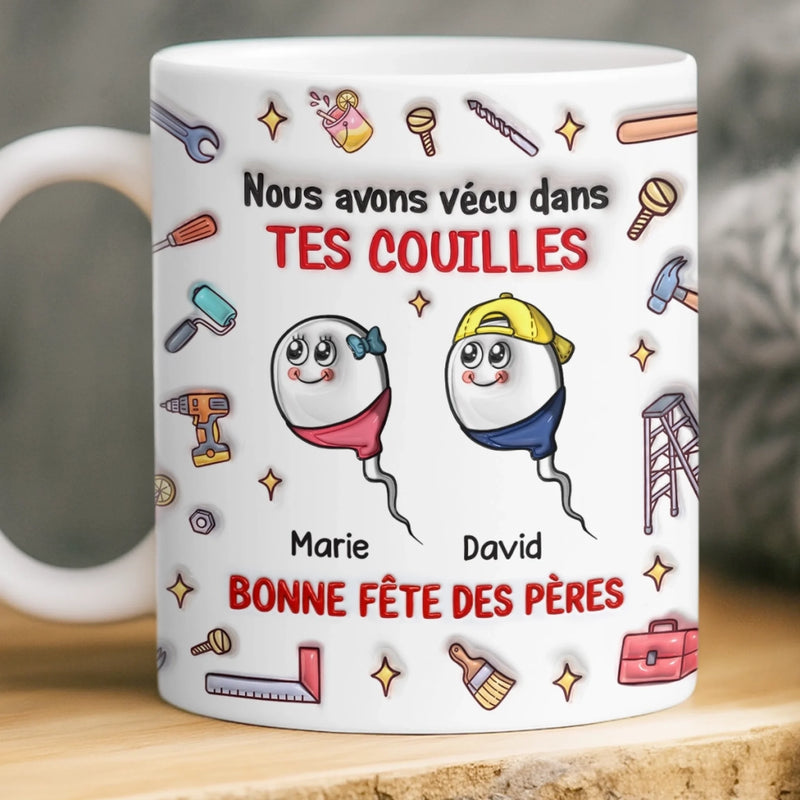 Mug Personnalisé à Effet 3D Gonflé – Cadeau Pour La Fête Des Pères – Cadeaux Amusants Pour Papa – Merci pour Tout