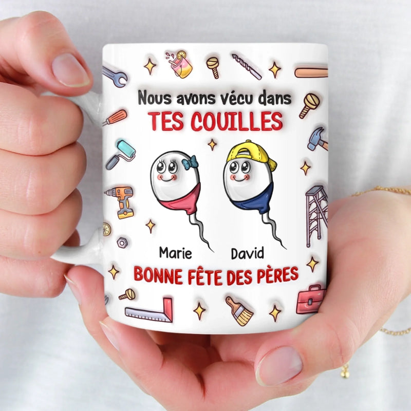 Mug Personnalisé à Effet 3D Gonflé – Cadeau Pour La Fête Des Pères – Cadeaux Amusants Pour Papa – Merci pour Tout